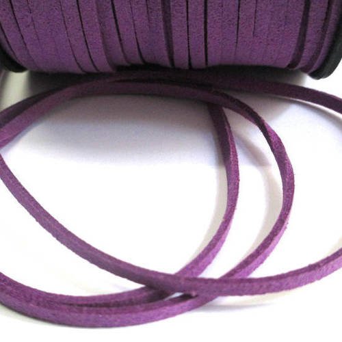 1m cordon suédine violet aspect daim 3 mm 