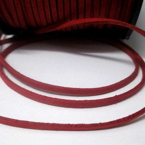 5m cordon suédine bordeaux aspect daim 3 mm 