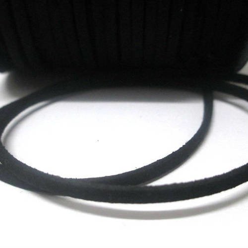 5m cordon suédine noir aspect daim 3 mm 