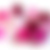 10 perles agate rayée nuances de rose 6mm 