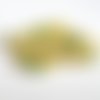 20 perles jaune tréfilé vert en verre peint 4mm 