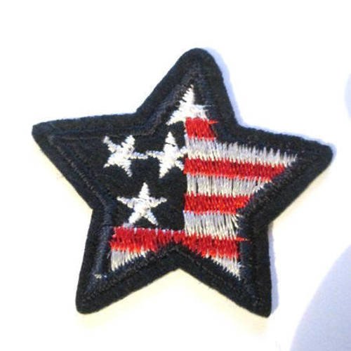 Écusson, patch embellissement applique thermocollant motif étoile américaine 4 cm 