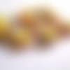 10 perles jaune tréfilé multicolore en verre peint 12mm 