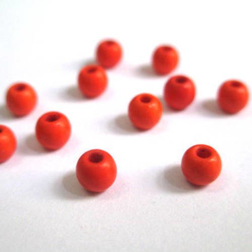 20 perles orange en turquoise de synthèse 4mm 