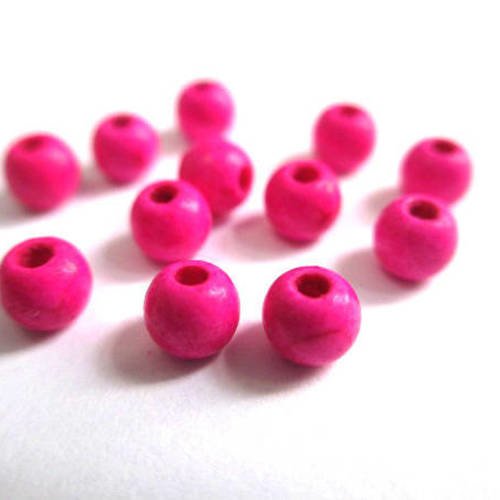 20 perles rose en turquoise de synthèse 4mm 