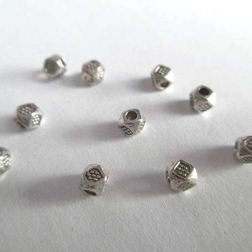 10 perles intercalaire  en métal 3.5mm  couleur argenté 