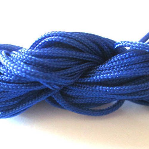 Fil nylon tressé bleu foncé 2mm en écheveaux de 12mm 