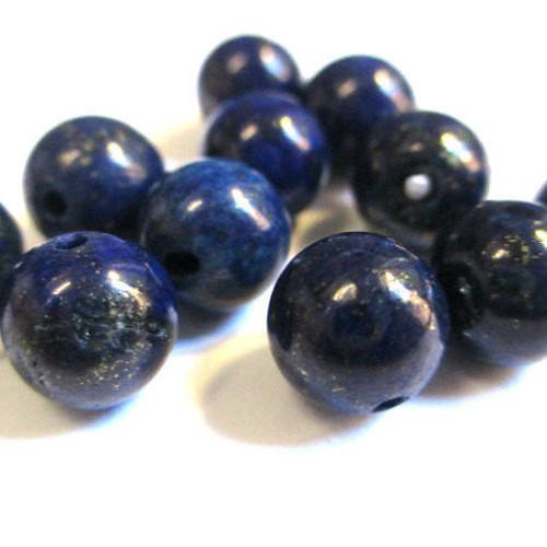 10 perles lapiz lazuli 8mm (g-29) 