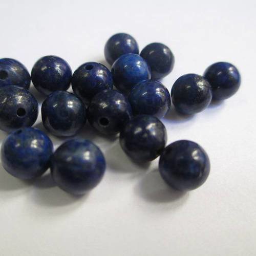 10 perles lapiz lazuli 6mm (g-16) 