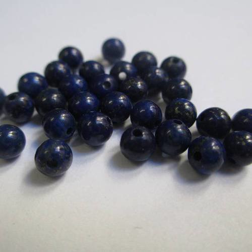 10 perles lapiz lazuli 4mm (g-08) 