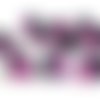 10 perles noir tréfilé fuchsia translucide 10mm 