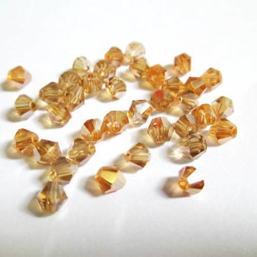 20 perles toupies irisé 4mm imitation cristal autrichien 