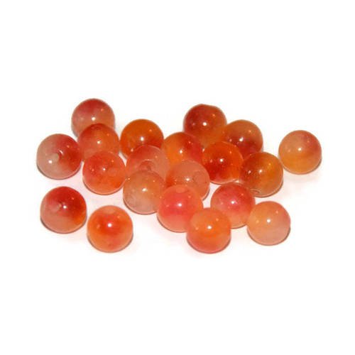 10 perles jade naturelle couleur nuance d 'orange 6mm (2) 