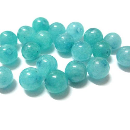 10 perles jade naturelle émeraude 6mm (j) 