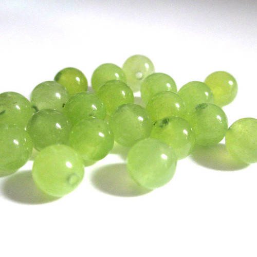 10 perles jade naturelle vert 6mm (16) 