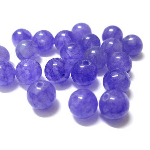 10 perles jade naturelle violet 6mm (g) 