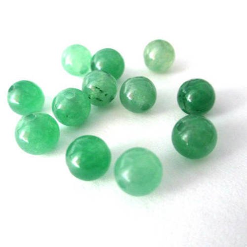 10 perles jade naturelle vert 6mm 