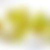 10 perles jaune et blanc transparent mouchetée  8mm 