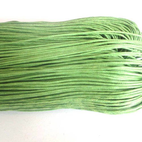 20 mètres fil coton ciré vert  0.7mm 