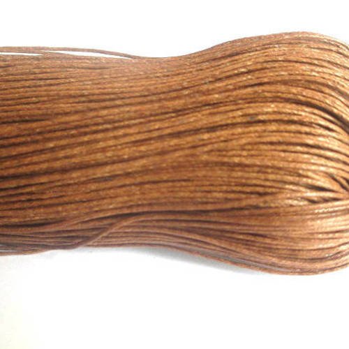 10 mètres fil coton ciré marron chocolat0.7mm 