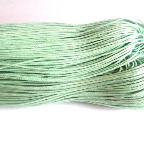 20 mètres fil coton ciré vert pomme 0.7mm 