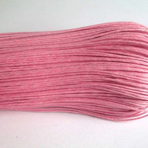 10 mètres fil coton ciré rose 0.7mm 