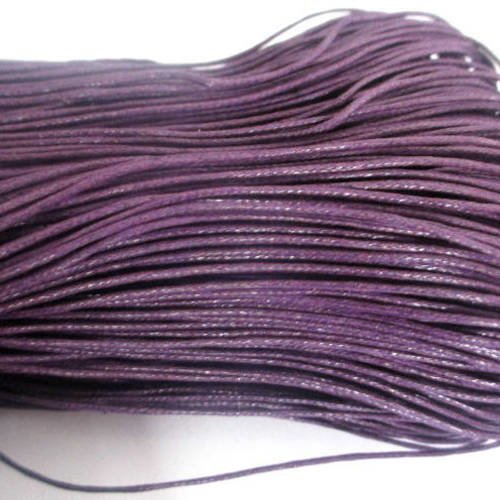 10 mètres fil coton ciré violet 0.7mm 