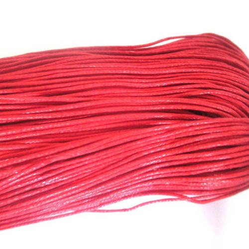 20 mètres fil coton ciré rouge 0.7mm 