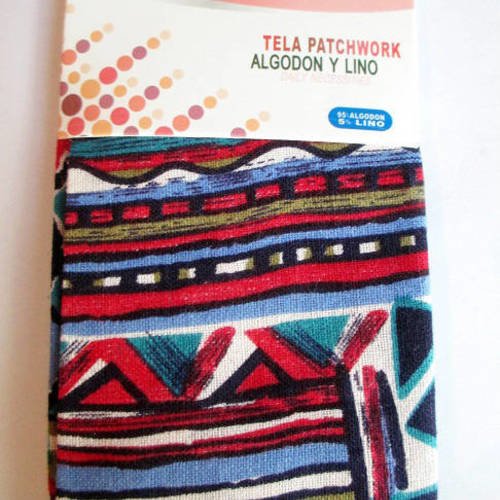 1 coupon tissu patchwork 95%coton/ 5% lin  45x50 cm 
