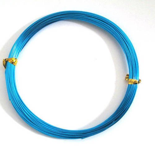 10m fil alu couleur bleu turquoise  0.8mm en bobine 