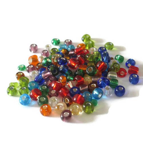 10gr perles de rocaille mélange de couleur en verre 4mm 