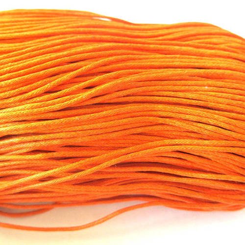 10 mètres fil coton ciré orange 1.5mm 