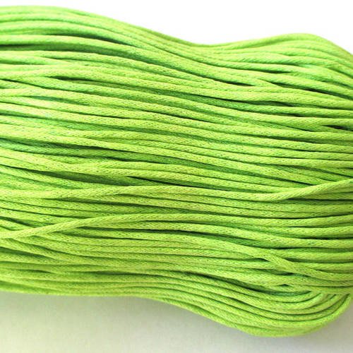 10 mètres fil coton ciré vert anis 1.5mm 