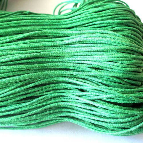 10 mètres fil coton ciré vert   1.5mm 