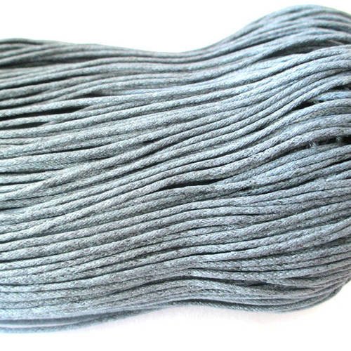10 mètres fil coton ciré gris foncé 1.5mm 
