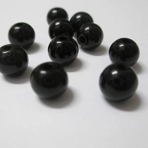 100 perles acrylique noir 8mm 