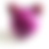Perle en bois tête d'ours en 3d violet et prune 28x25mm 