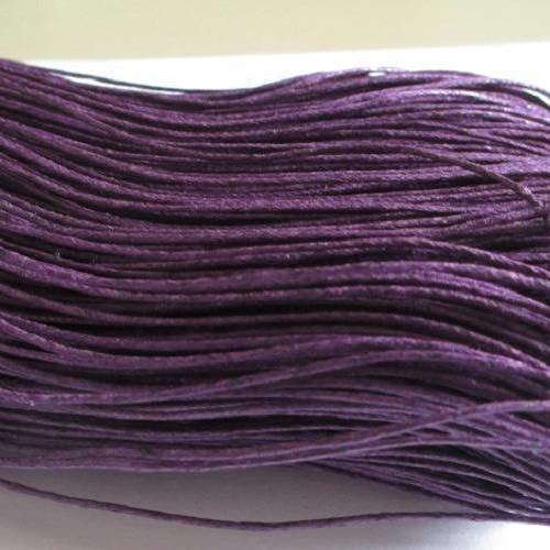 20 mètres fil coton ciré violet foncé 1mm 
