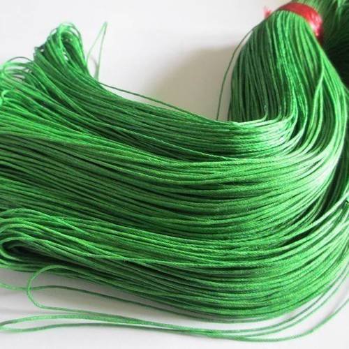 20 mètres fil coton ciré  vert 1mm 
