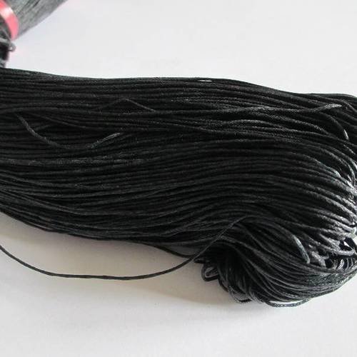 20 mètres fil coton ciré noir 1mm 