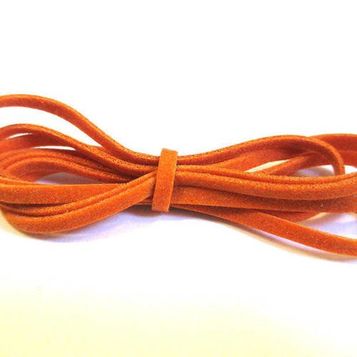 3 x 1m cordon de laine aspect daim couleur orange 