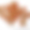 20 perles transparent mouchetée orange et blanc 6mm 