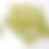 20 perles transparent mouchetée jaune et blanc 6mm 