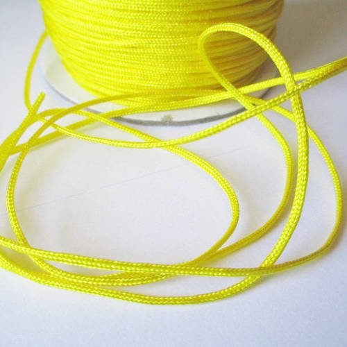 10m fil nylon jaune tressé 1.5mm 