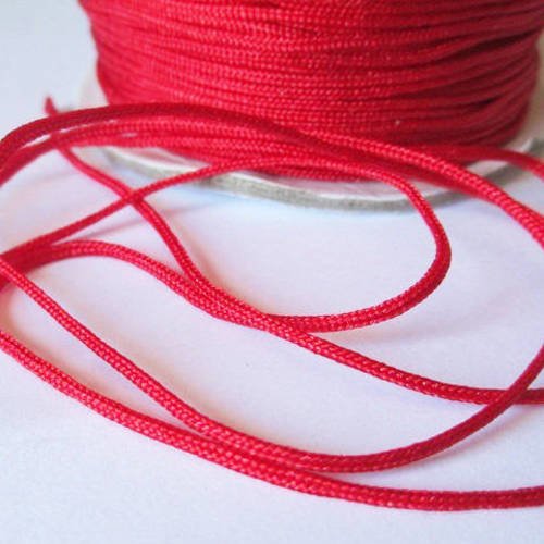 10m fil nylon rouge tressé 1.5mm 