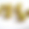 10 perles jaune marbré écru en verre 10mm (s-29) 