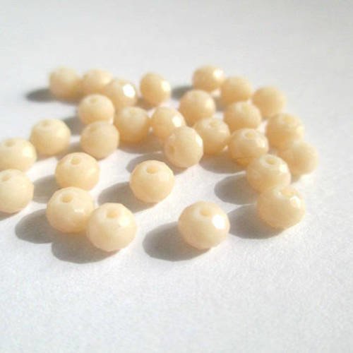 20 perles cristal rondelle  à facettes pêche 4x3mm 
