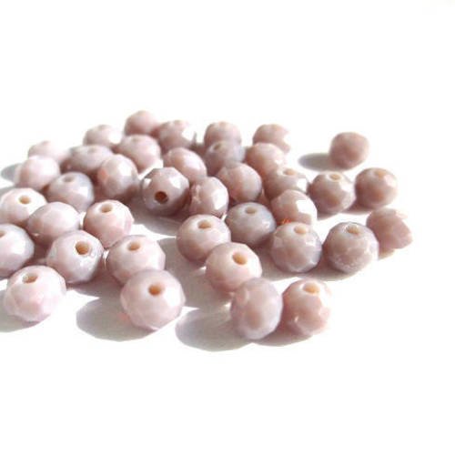 20 perles cristal rondelle  à facettes mauve 4x3mm 