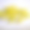 20 perles transparent mouchetée jaune et blanc 4mm 