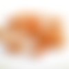 20 perles transparent mouchetée orange et blanc 4mm 